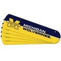 Ceiling Fan Designers Ceiling Fan Designers 7992-MIC New NCAA MICHIGAN WOLVERINES 42 in. Ceiling Fan Blade Set 7992-MIC